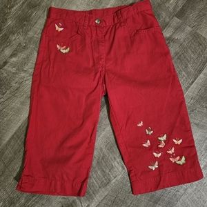 Girls Gymboree Capris with butterfly embroidery Size 8